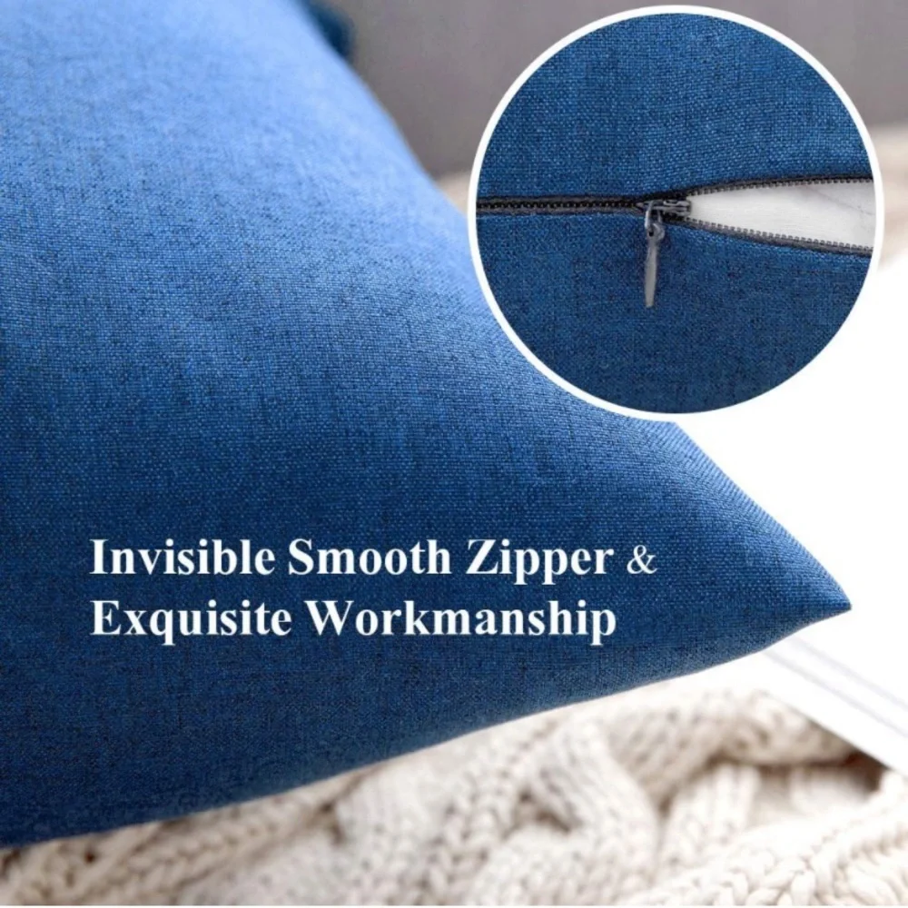 Luxury Home | Indoor/Outdoor Chic Blue Waterproof Lumbar Throw Pillow Covers